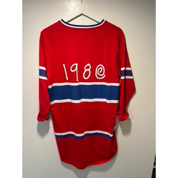 STUSSY Women's Retro Striped Graphic t-shirt dress Blue Red White size Medium - Picture 4 of 10